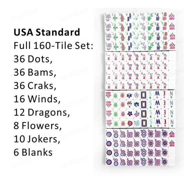 American Mahjong 160 Tiles Set-MJ00-Gray Blue