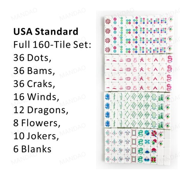 American Mahjong 160 Tiles Set-MJ005-Rose red