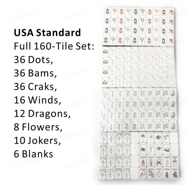 American Mahjong 160 Tiles Set-MJ012-4 Layer Tortoise shell